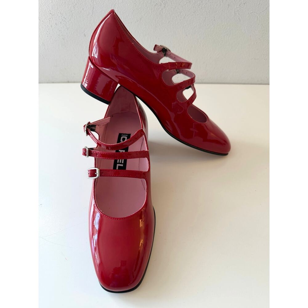 CAREL Paris Red Patent Leather Mary Jane Pump Heels Size 36/US 5 NWOB